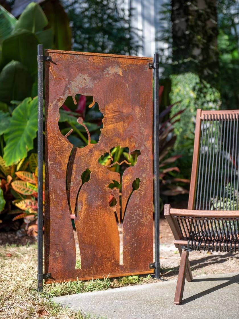 Poppy Corten Steel Screen 1 Poppy Corten Steel Screen