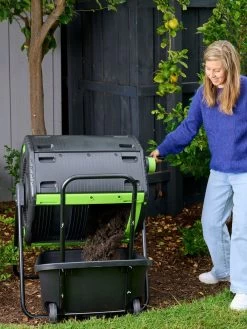 Maze 48 Gallon Compost Tumbler With Cart -Charming Outdoors Shop 3 4 crop 8613576 02V