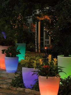 Solar Illuminated Planter, 18" -Charming Outdoors Shop 8586945 856 tif