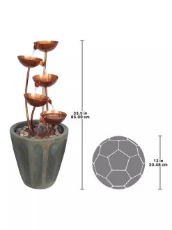 Copper Lotus Cascading Fountain -Charming Outdoors Shop 8589843 02V
