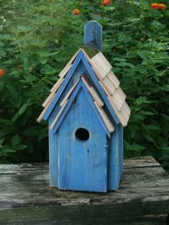 Heartwood Bluebird Manor Bird House -Charming Outdoors Shop 8591068bl 03v 1 heartwood bluebird manor bird house blue