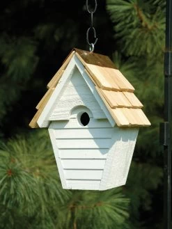Heartwood Wren-in-the-Wind Bird House -Charming Outdoors Shop 8591093whw 02v heartwood wren in the wind bird house whitewashed