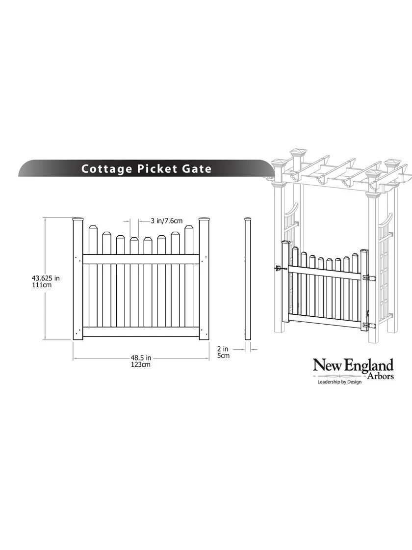 Cottage Vinyl Picket Gate 2 Cottage Vinyl Picket Gate - Image 2