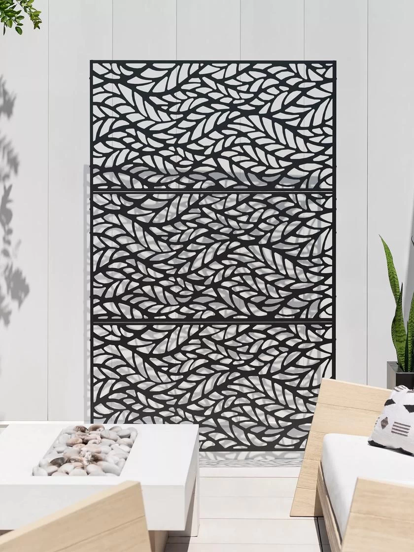 Veradek 3-Panel Privacy Screen Set, Flowleaf 4 Veradek 3-Panel Privacy Screen Set, Flowleaf - Image 4