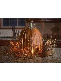 Desert Steel Pumpkin Luminary, Tall -Charming Outdoors Shop 8599559 03v