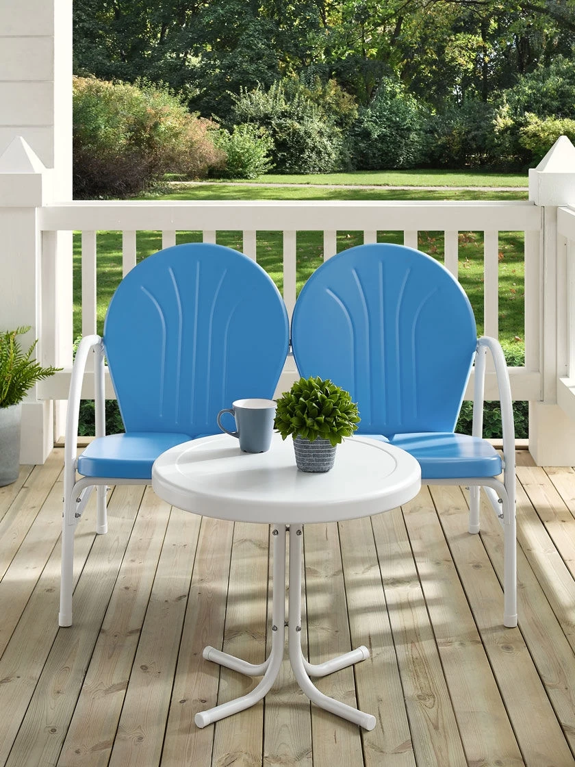 Crosley Griffith Loveseat & Table Metal Outdoor Seating Set 1 Crosley Griffith Loveseat & Table Metal Outdoor Seating Set