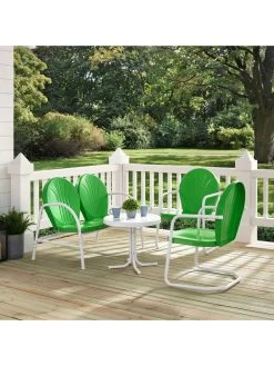 Crosley Griffith Loveseat, 2 Chairs & Side Table Outdoor Seating Set
