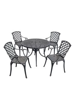 Crosley Sedona Five-Piece Outdoor Dining Set With High Back Armchairs