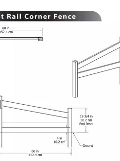 Split Rail Corner Vinyl Fence -Charming Outdoors Shop 8599774 03V tif