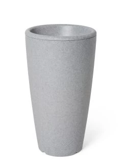 Solar Illuminated Planter Tall Granite, 32" -Charming Outdoors Shop 8600183 18724 tif