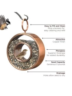 Fly-Thru™ Bird Feeder With Copper Finish -Charming Outdoors Shop 8600193 03v