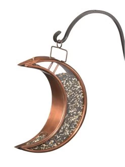 Crescent Moon Bird Feeder With Copper Finish -Charming Outdoors Shop 8600194 02v