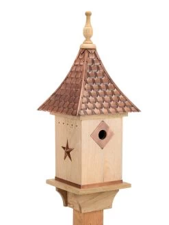 Copper Shingled Roof Bird House 6 Copper Shingled Roof Bird House -Charming Outdoors Shop 8600197 02v