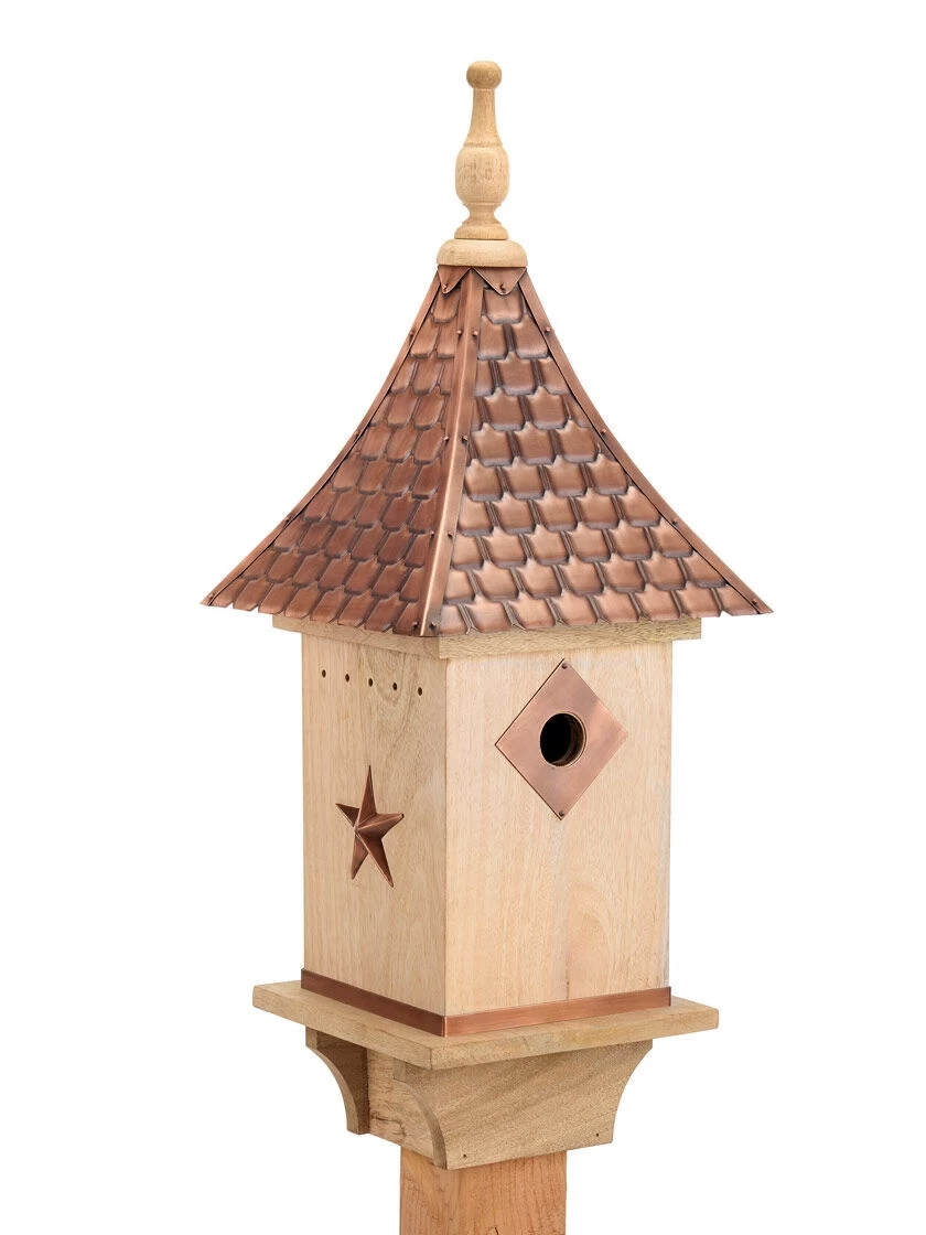 Copper Shingled Roof Bird House 3 Copper Shingled Roof Bird House - Image 3