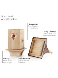 Copper Shingled Roof Bird House 7 Copper Shingled Roof Bird House -Charming Outdoors Shop 8600197 03v