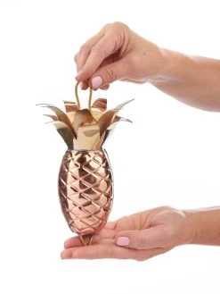 Pineapple Pure Copper Rain Chain, 8.5' -Charming Outdoors Shop 8600210 03v