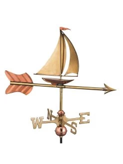Sailboat Cottage Copper Weathervane With Roof Mount -Charming Outdoors Shop 8600347 02v sailboat cottage copper weathervane roof mount