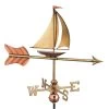 Sailboat Garden Copper Weathervane With Pole