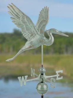 Graceful Blue Heron Copper Weathervane -Charming Outdoors Shop 8600374 07v
