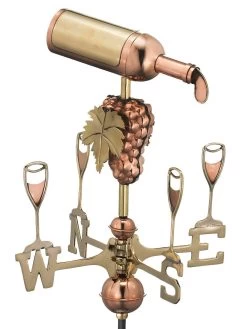 Wine Bottle Cottage Garden Weathervane With Pole -Charming Outdoors Shop 8600383 01v