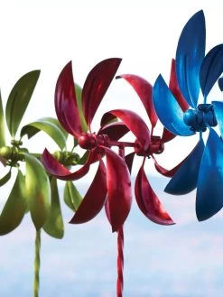 Feather Staked Wind Spinner, 22" 5 Feather Staked Wind Spinner, 22" -Charming Outdoors Shop 8600480 01V tif