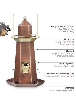 Lighthouse Bird Feeder -Charming Outdoors Shop 8609055 05v