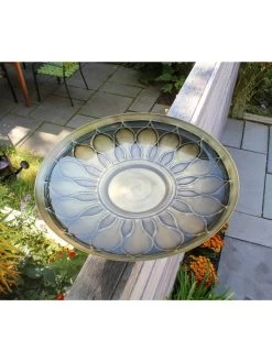 Achla Designs African Daisy Birdbath With Over-the-Rail Bracket -Charming Outdoors Shop 8609295 03v