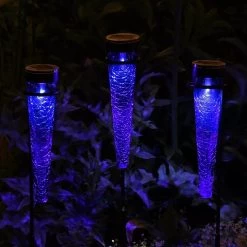 Achla Designs Solar Sparkle Cone With Stakes, Set Of 3 -Charming Outdoors Shop 8609357DKBL 02V jpg