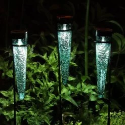 Achla Designs Solar Sparkle Cone With Stakes, Set Of 3 -Charming Outdoors Shop 8609357EMGR 08V jpg