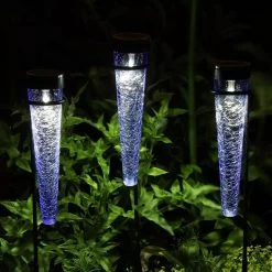 Achla Designs Solar Sparkle Cone With Stakes, Set Of 3 -Charming Outdoors Shop 8609357LTBL 11V jpg