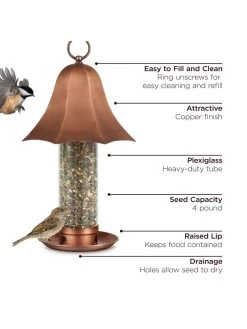 Bell Tube Bird Feeder -Charming Outdoors Shop 8609486 03v