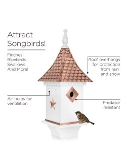 Villa Copper Shingle Bird House -Charming Outdoors Shop 8609499 04v