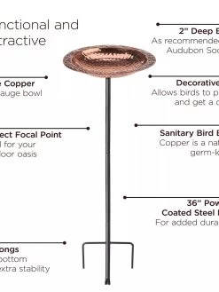 Copper Birdbath With Stake -Charming Outdoors Shop 8609876 03V jpg