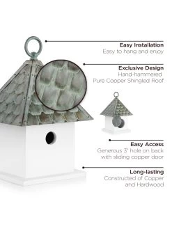 Bird House Bungalow With Verdigris Copper Roof -Charming Outdoors Shop 8609892 03v
