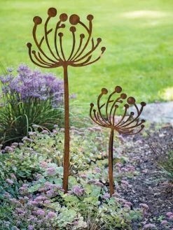 Queen Anne's Lace Garden Stake Set Of 2 -Charming Outdoors Shop 8610210 0105 tif