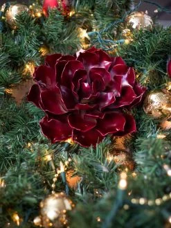 Desert Steel Ruby Rose Succulent Sculpture, Small -Charming Outdoors Shop 8610767 02v