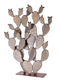 Desert Steel Prickly Pear Cactus Sculpture, Grande -Charming Outdoors Shop 8610769 03v