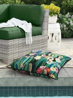 Outdoor Decor™ Floor Pillows, 24" X 24" -Charming Outdoors Shop 8611118 109v cact outdoor floor deco pillow 24x24 multi cactus