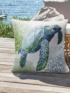 Outdoor Decor™ Floor Pillows, 24" X 24" -Charming Outdoors Shop 8611118 115v trtl outdoor floor deco pillow 24x24 sea turtle