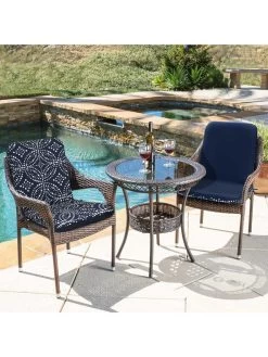 Outdoor Decor™ Seat Pad High Back Cushions, 20" X 45" -Charming Outdoors Shop 8611125 104 v ngeo outdoor seat pad high back cushions 20x45 navy geo
