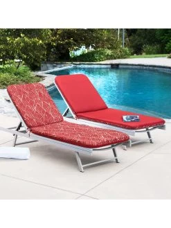 Outdoor Decor™ Chaise Lounge Cushions, 22" X 73" 10 Outdoor Decor™ Chaise Lounge Cushions, 22" X 73" -Charming Outdoors Shop 8611127 102v fthr outdoor chaise lounge cushion 22x73 red feather