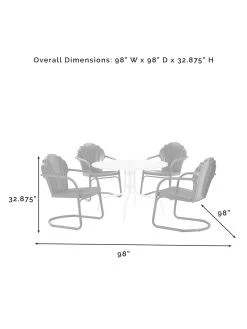 Crosley Tulip 5-piece Outdoor Dining Set -Charming Outdoors Shop 8611578 07v