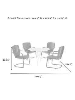Crosley Ridgeland 5-piece Outdoor Dining Set -Charming Outdoors Shop 8611579 06v
