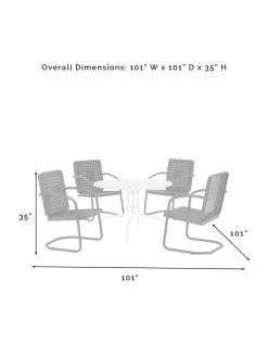 Crosley Bates 5-piece Outdoor Dining Set 21 Crosley Bates 5-piece Outdoor Dining Set -Charming Outdoors Shop 8611581 07v