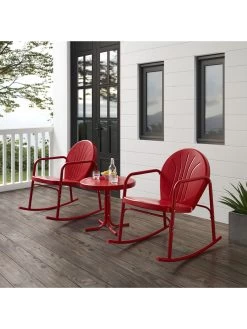 Crosley Griffith 3-piece Outdoor Rocking Chair Set -Charming Outdoors Shop 8611588 rd 14v