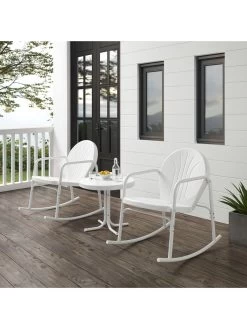 Crosley Griffith 3-piece Outdoor Rocking Chair Set -Charming Outdoors Shop 8611588 wt 34v