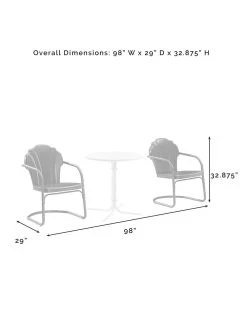 Crosley Tulip 3-piece Outdoor Bistro Set 33 Crosley Tulip 3-piece Outdoor Bistro Set -Charming Outdoors Shop 8611591 09v
