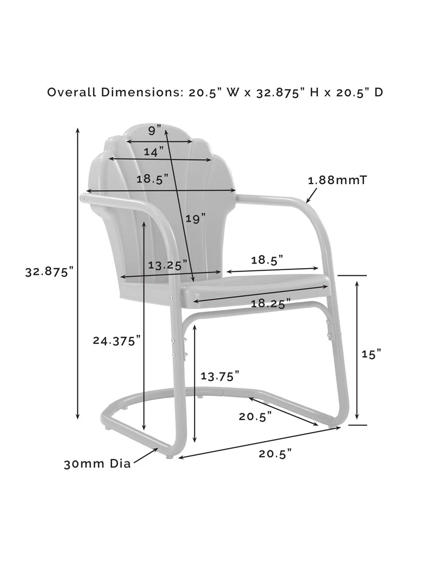 Crosley Tulip 3-piece Outdoor Bistro Set 16 Crosley Tulip 3-piece Outdoor Bistro Set - Image 16