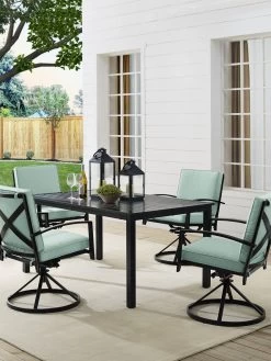 Crosley Kaplan 5Pc Outdoor Dining Set With Swivel Chairs