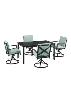 Crosley Kaplan 5Pc Outdoor Dining Set With Swivel Chairs 20 Crosley Kaplan 5Pc Outdoor Dining Set With Swivel Chairs -Charming Outdoors Shop 8611955 03v